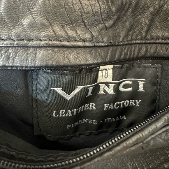 Men’s Vinci Leather Factory Black Leather Jacket Euro 48 - Picture 3 of 4